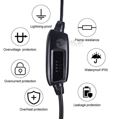 Type 1 | IE/UK Household Plugin | Duosida | EV Charging Cable