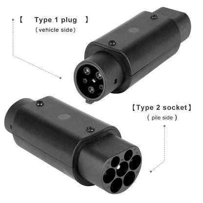 Type 1 to Type 2 EV Charging Adapter