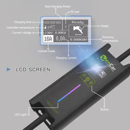 Granny Cable | Type 2 | UK/IE Household EV Plugin Touchscreen
